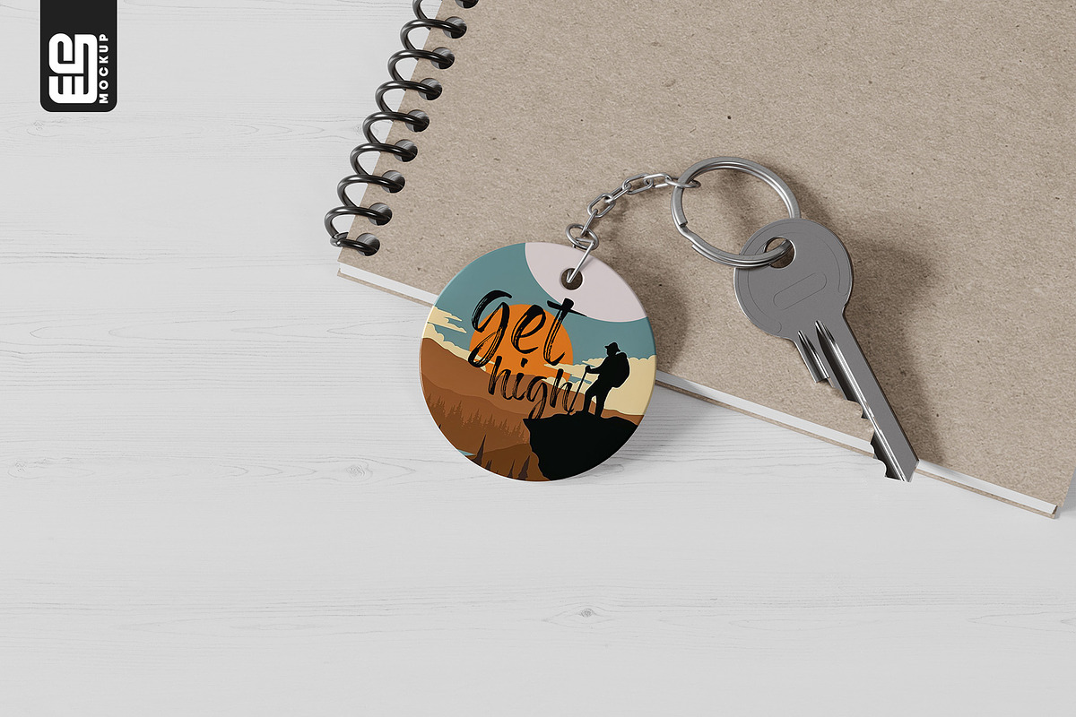 Round Plastic Keychain Mockup, a Product Mockup by SD Mockup
