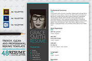 48 Resume and Cover Letter Template, a Resume Template by VPB (Thumbnail 1 of 8)