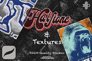 Halftone And Textures Brushes