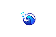 Water Wave Logo Pixel Technology, a Branding & Logo Template by Design Store (Thumbnail 2 of 2)
