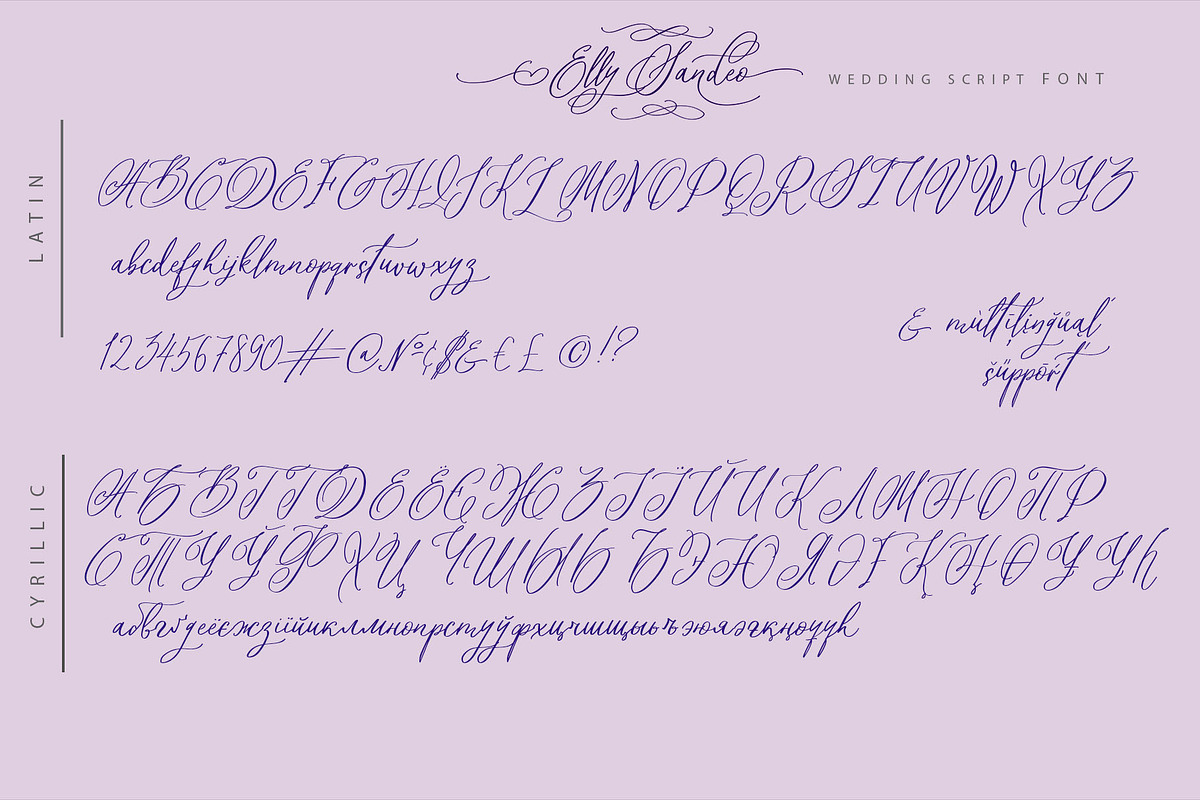 Elly Sandeo Wedding Cyrillic font, a Script Font by IraDvilyuk (Photo 10 of 18)