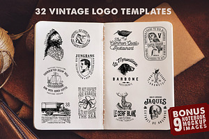 32 Vintage Logo Templates + Extras
