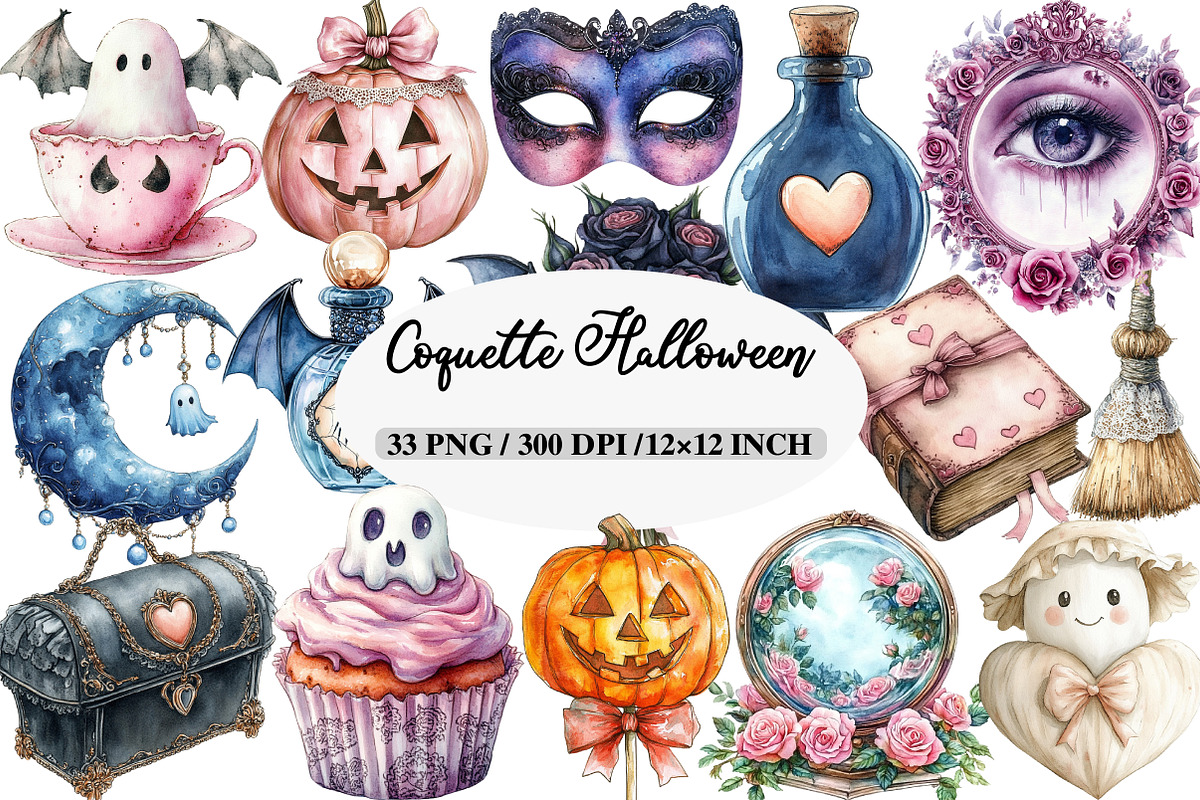 Coquette Halloween Clipart, an Illustration by Daily.Designs (Photo 1 of 5)
