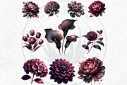 Moody Rose Gold and Mauve Flowers, a Decorative Illustration by ThatsDesignArt (Thumbnail 7 of 10)