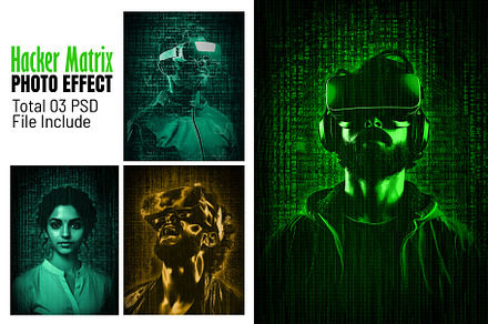 Photoshop Hacker Matrix Photo Effect, an Action Add-On by Photoshop Action