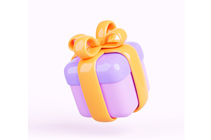 3d Render Colorful Gift Box With