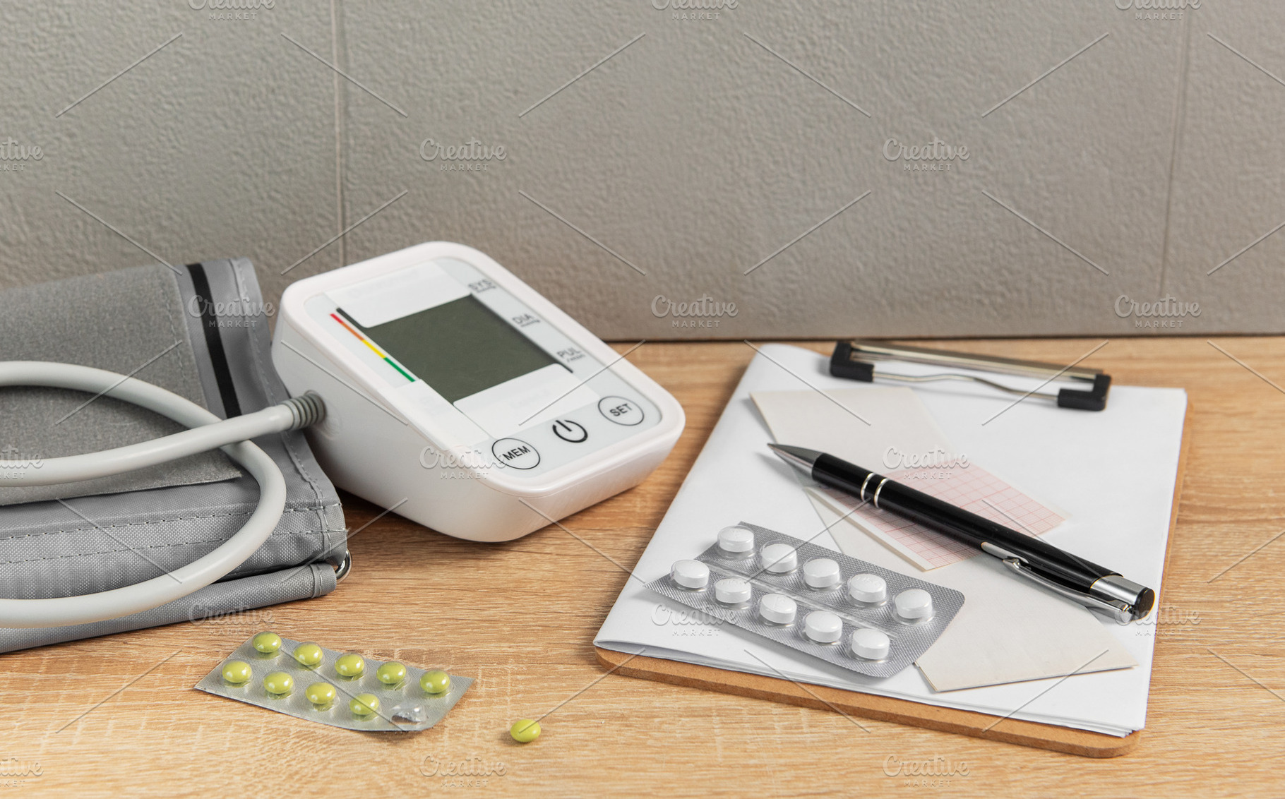 Monitoring blood pressure and taking prescription medications, a Health & Medical Photo by Olena Rudo