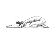 Sketchy yoga poses illustration set, an Illustration by RasterBird (Thumbnail 2 of 12)