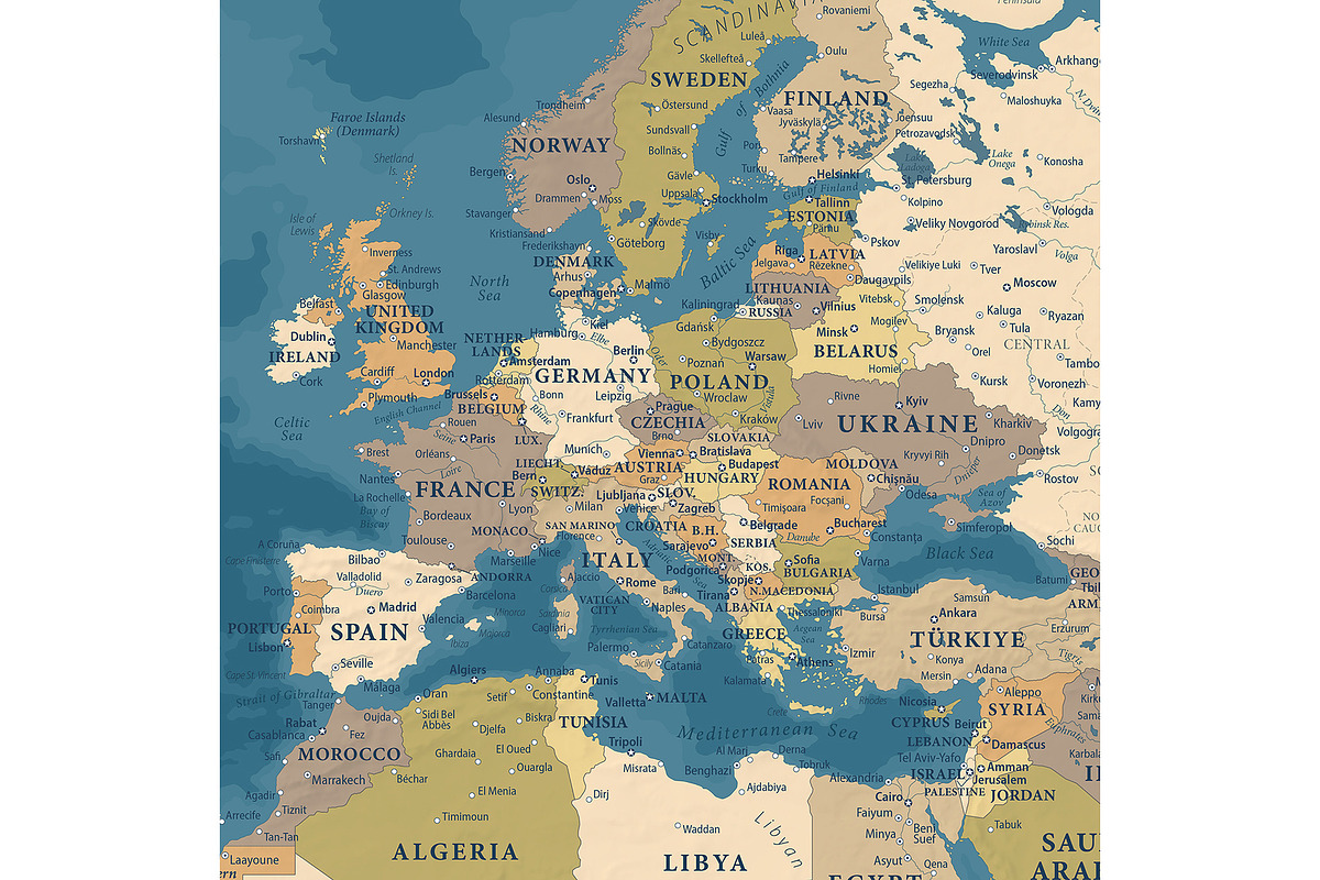 Vector World Map - Large&Detailed, a Decorative Illustration by PorcuPen Works (Photo 5 of 8)
