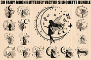 Fairy Moon Butterfly Silhouette, an Object Illustration by Gaye Art (Thumbnail 1 of 31)