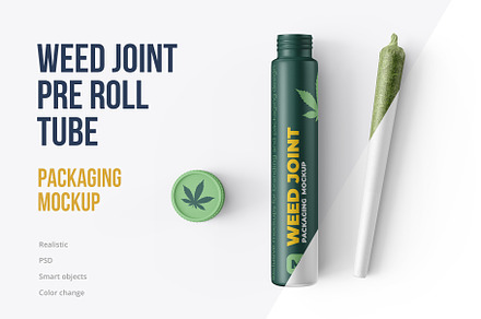 Weed Joint Pre-Roll Tubes 4 PSD, a Cups & Container Mockup by easymock