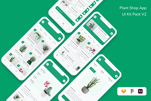 Plant Shop App UI Kit Pack V2