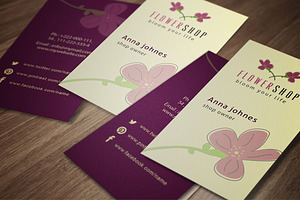Flower Shop Business Card 2 Colors