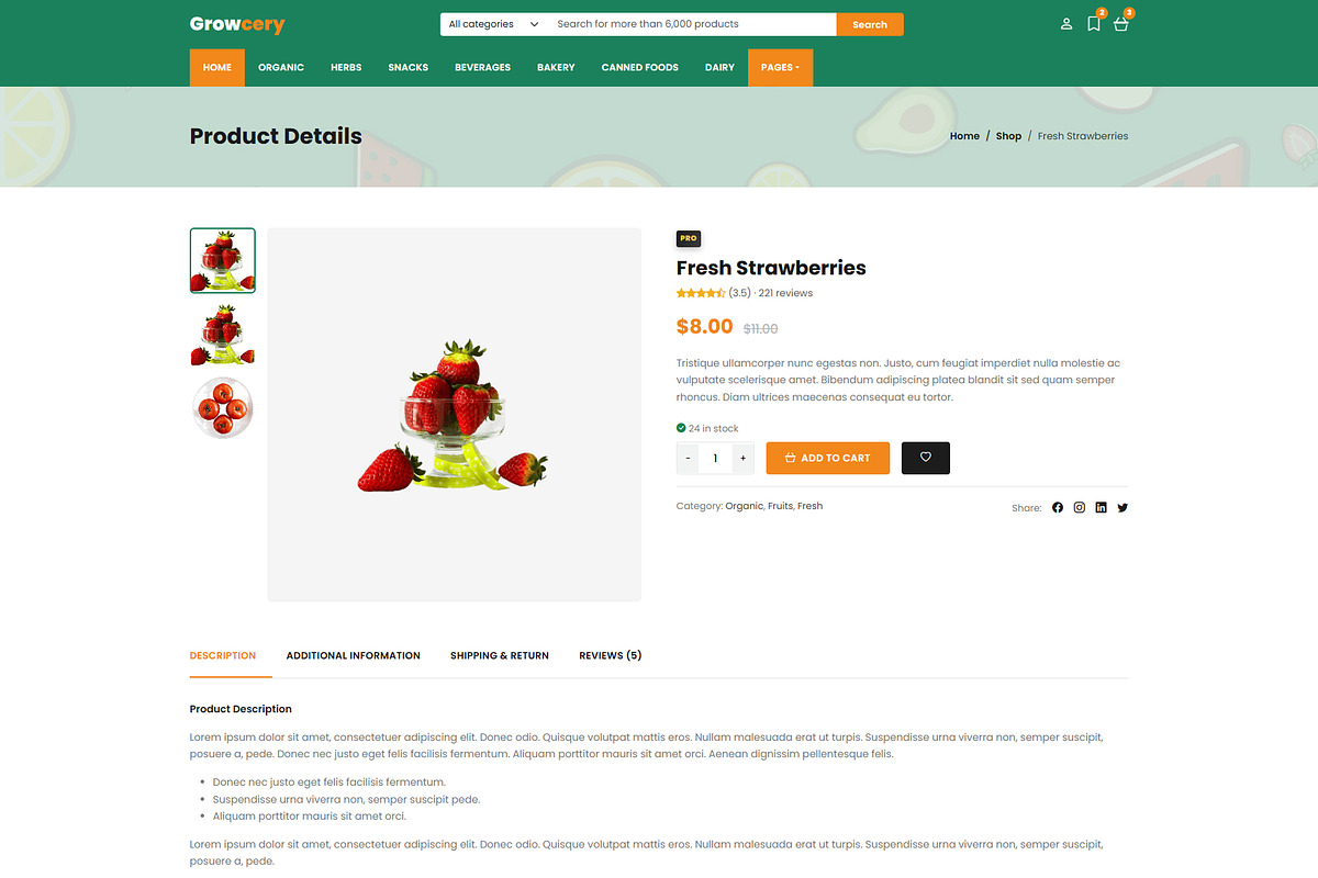 Growcery ECommerce HTML Template, a Bootstrap Template by TemplatesJungle (Photo 4 of 4)