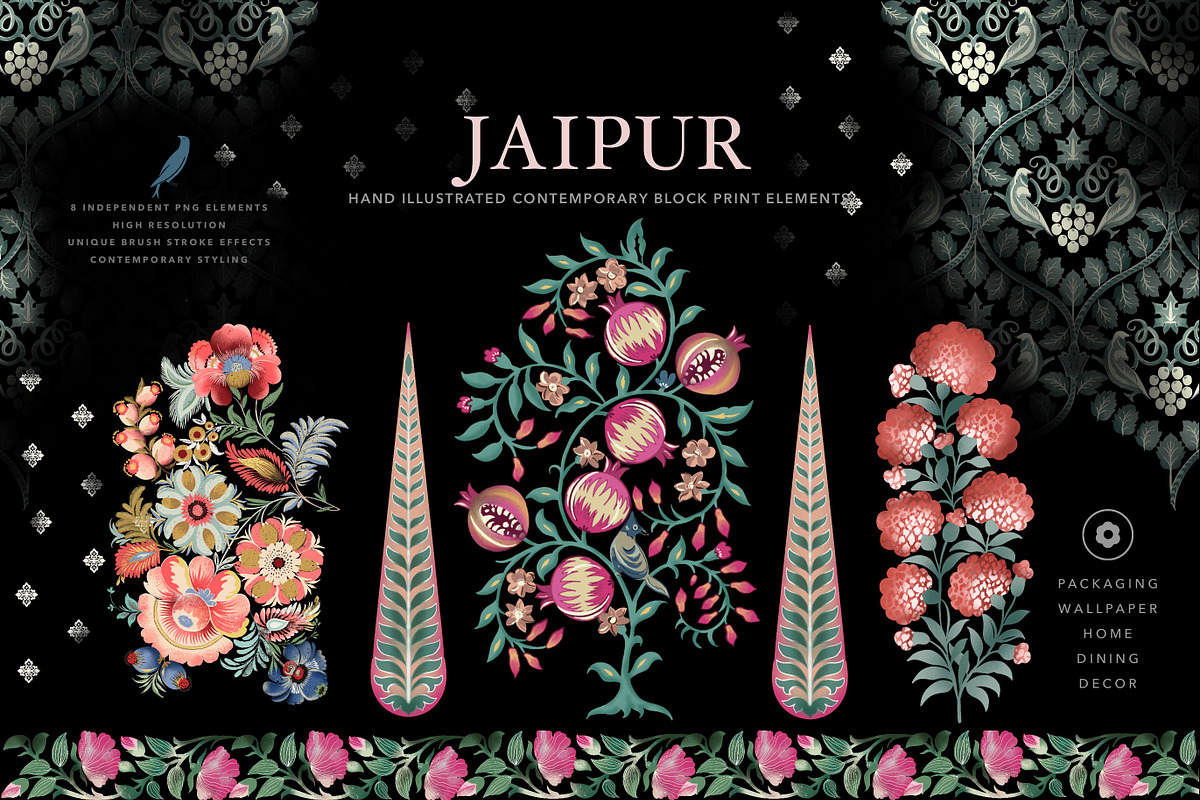 Jaipur Block Print Bundle, an Illustration by Artifactory Studios (Photo 1 of 7)