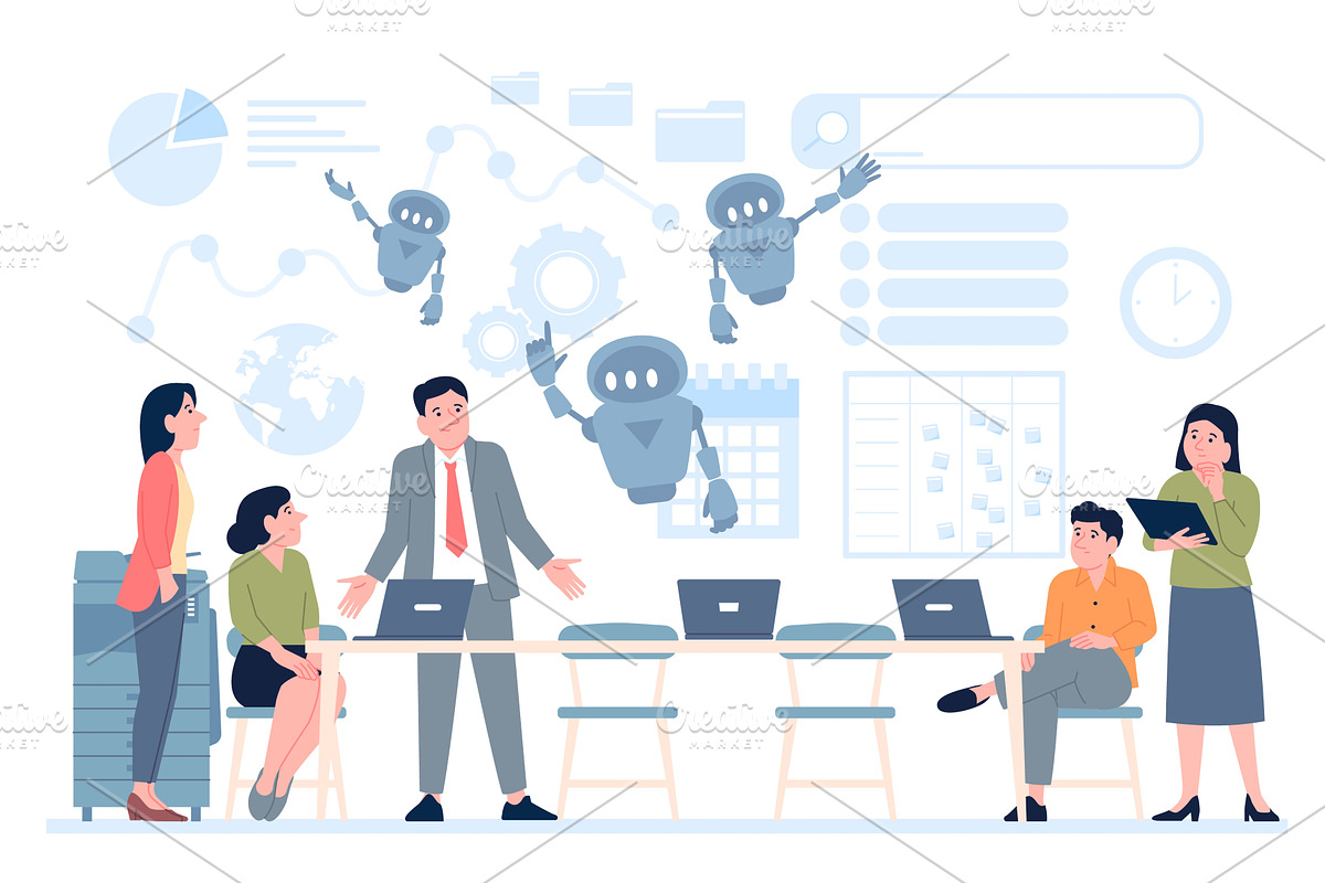 Work process with ai. Android help, a Person Illustration by LadadikArt