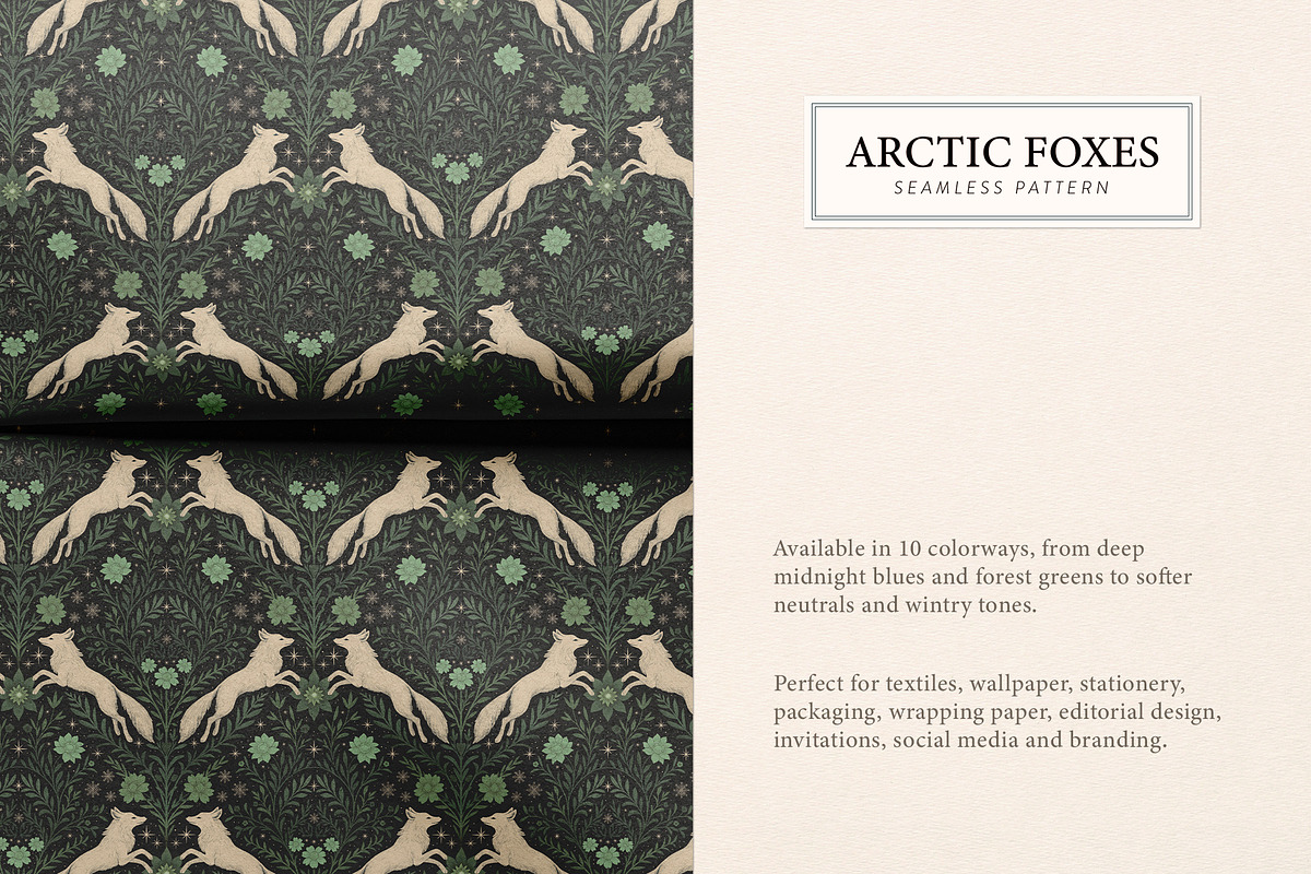 Arctic Foxes Seamless Pattern, a Pattern Graphic by Dina Mae (Photo 10 of 15)