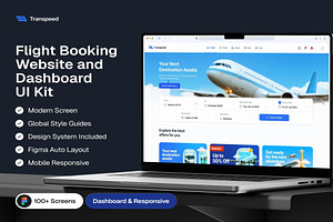 Flight Booking Website & Dashboard, an UI Kit Template by Creative Perspective