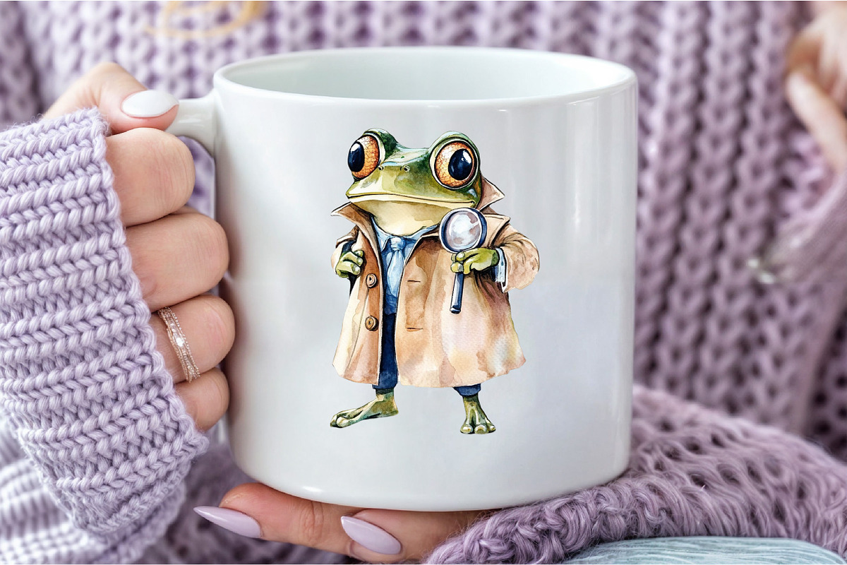 Quirky Frog Clipart, Funny Frog Art,, an Illustration by DreamCafeArt (Photo 6 of 6)