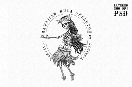 Hula Skeleton Halloween Dancer