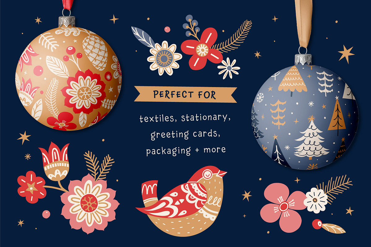 Festive Folk Graphic Collection, a Seasonal Illustration by rouxsupplyco (Photo 5 of 12)