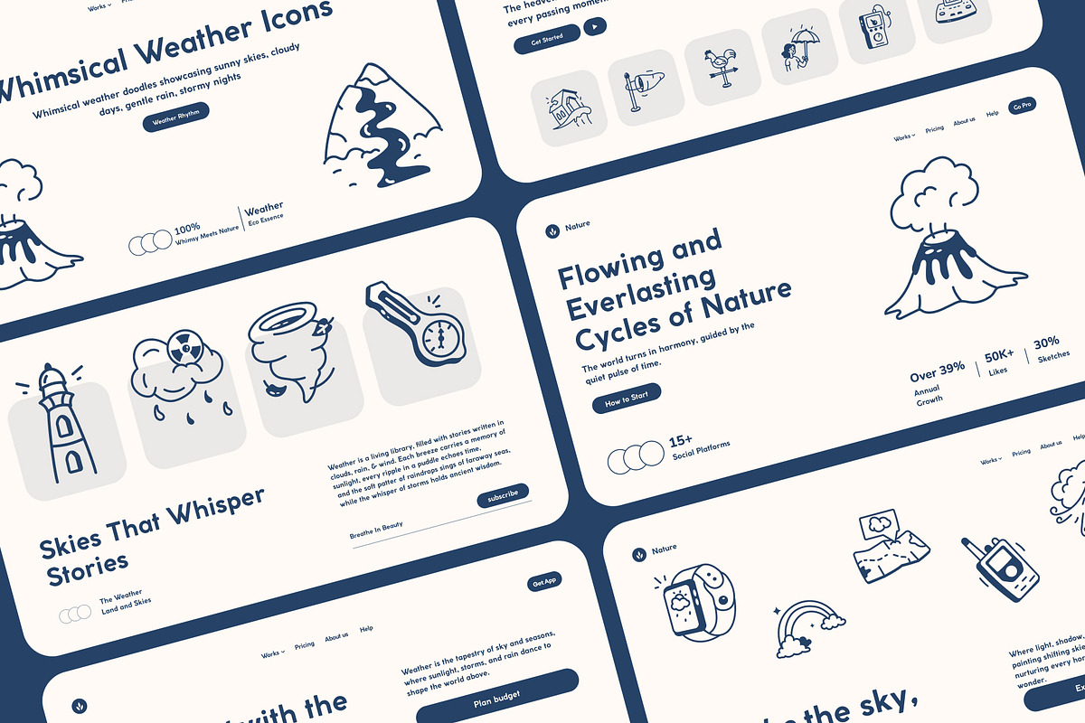 Weather Doodle Art Set, an Outline Icon by Vectors Market (Photo 3 of 8)