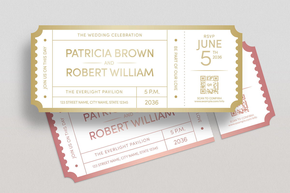 Wedding Ticket Invitation Template, an Invitation Template by BrandPacks (Photo 4 of 4)