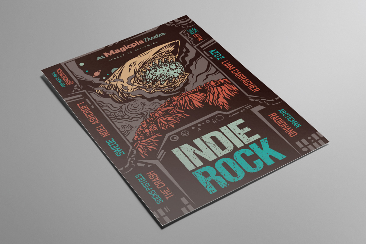 Space Shark Hand Drawn Vector Flyer, a Flyer Template by ashenterprise (Photo 1 of 4)