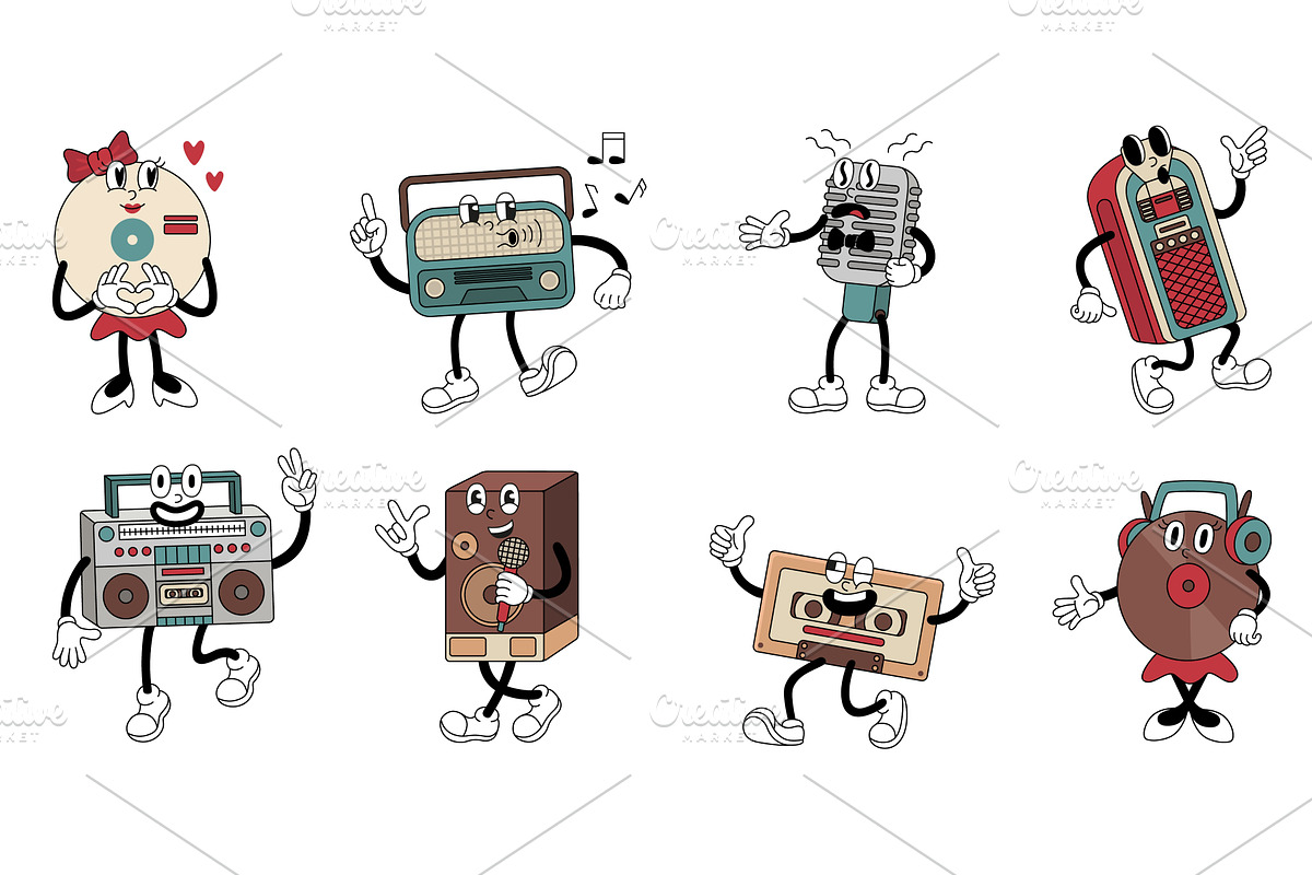 Retro musical pop art characters, a Technology Illustration by Valerie Bodnar