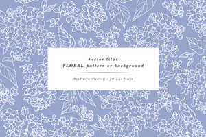 Lilac Flowers Seamless Patterns