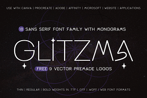 Glitzma Modern Sans Serif Logo Fonts