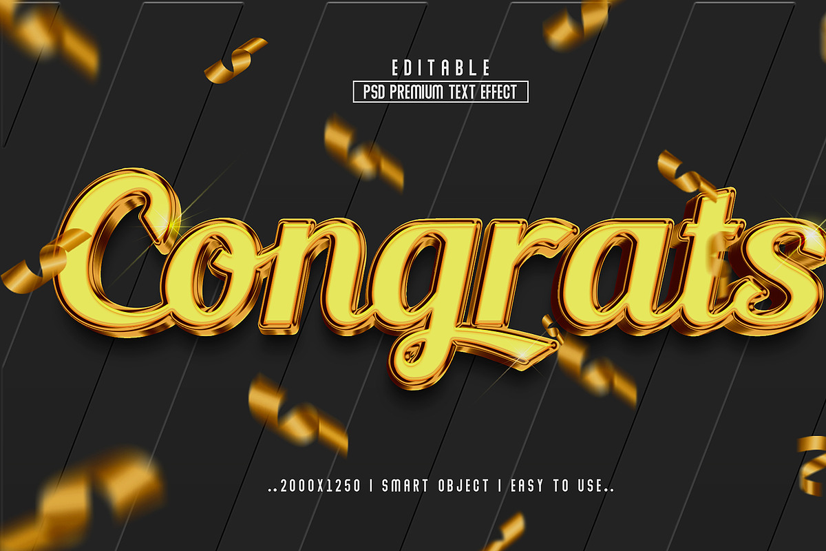 Congrats 3D Psd Text Effect Style, a Layer Style Add-On by Md Jahidul99 (Photo 2 of 2)