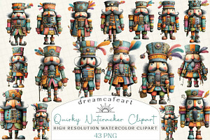 Quirky Nutcracker Clipart, an Illustration by DreamCafeArt