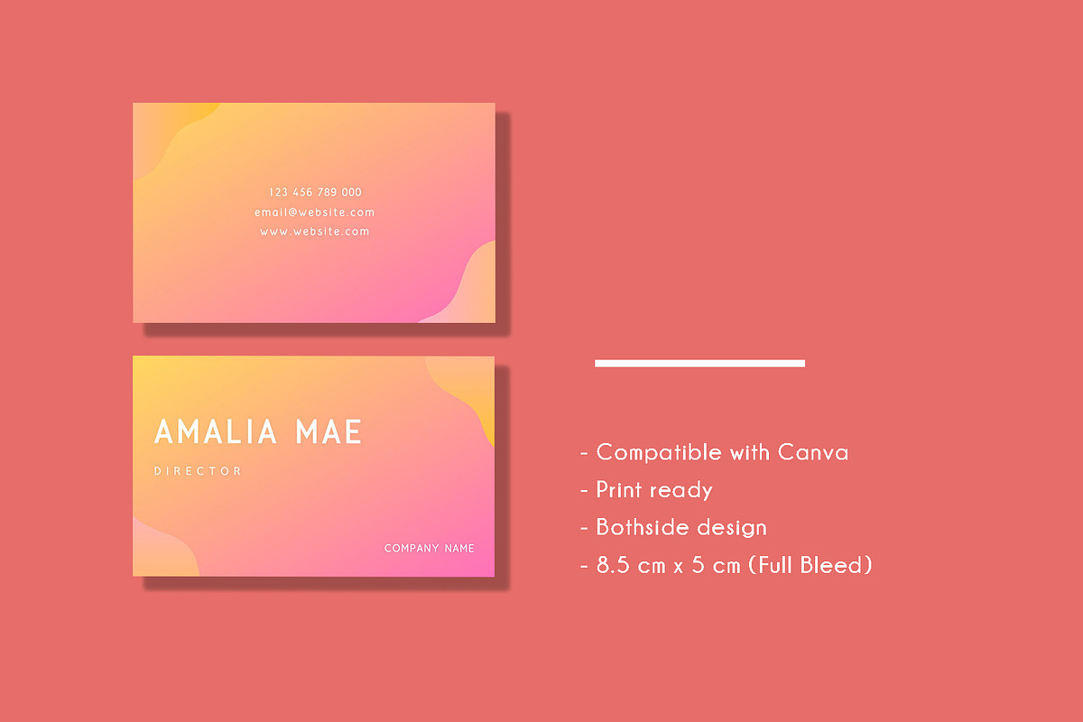 Simple Gradient Business Card, a Business Card Template by Meknya (Photo 1 of 2)