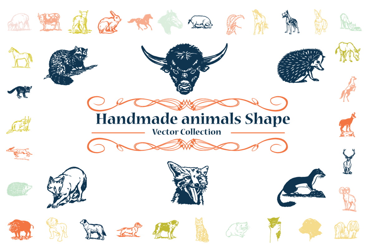 Handmade Animals Vector Shapes