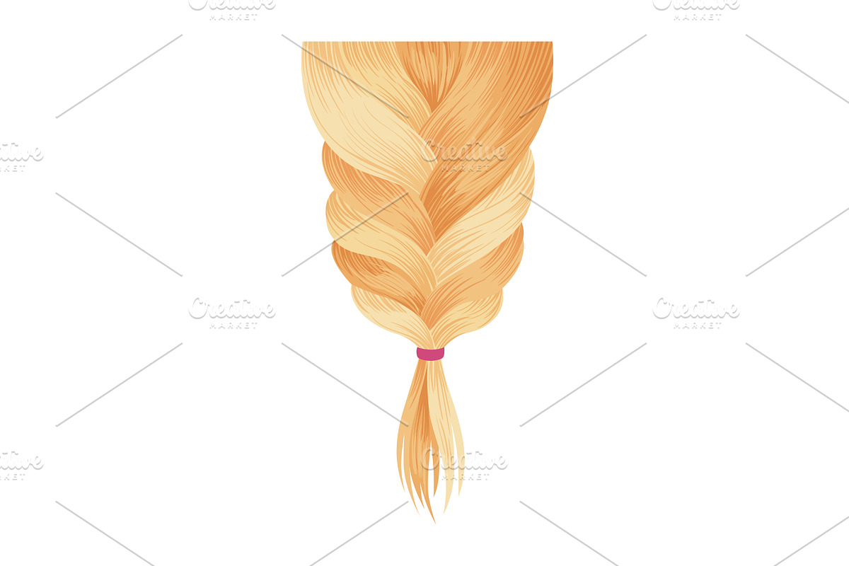 Hair braid. Long female fashion, an Object Illustration by the8monkey