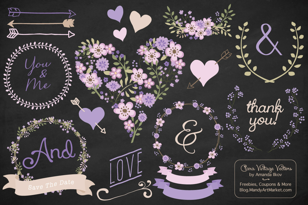 Lavender Vector Vintage Flowers, an Illustration by Amanda Ilkov (Photo 2 of 4)