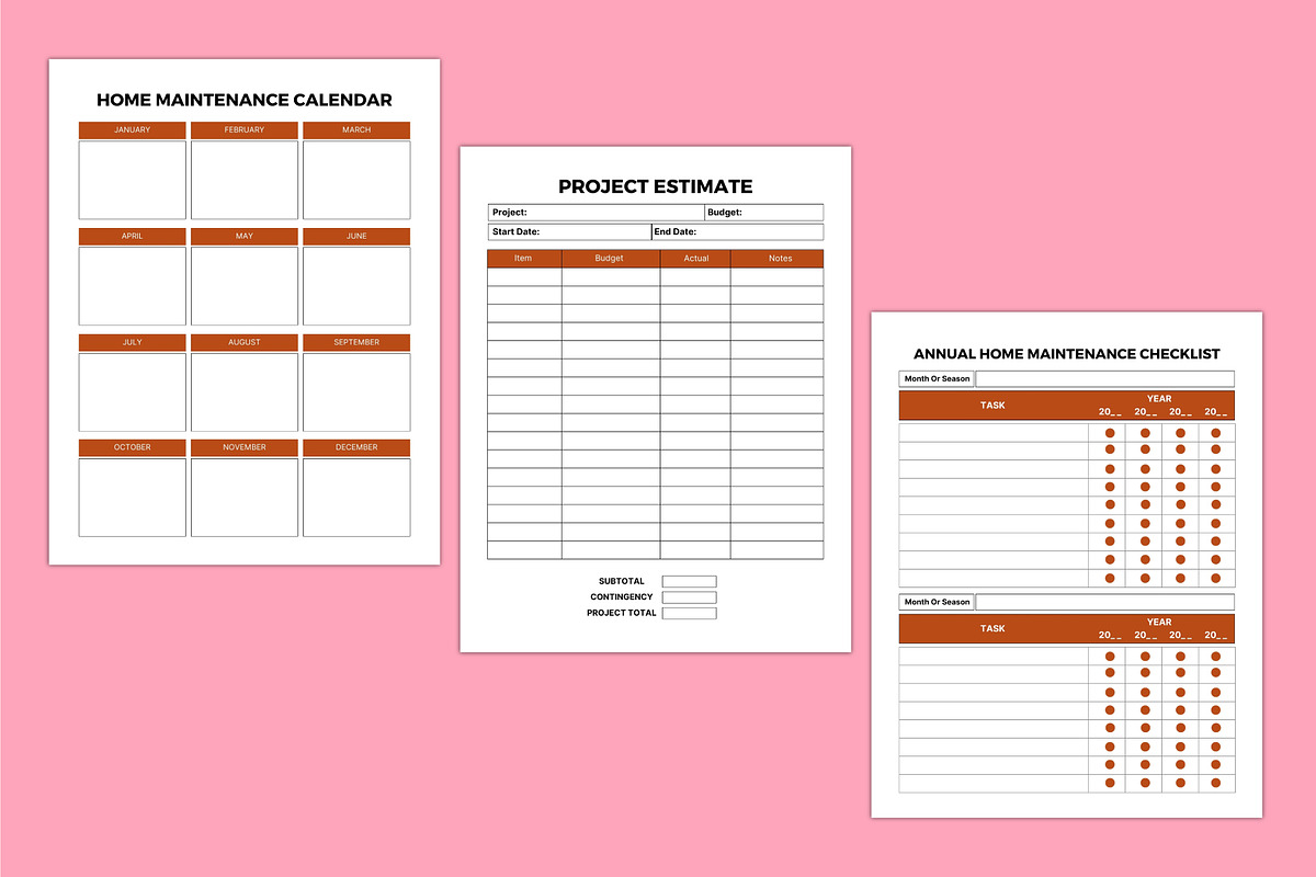 2026 Home Care&Maintenance Organizer, a Stationery Template by Shumaya (Photo 5 of 6)