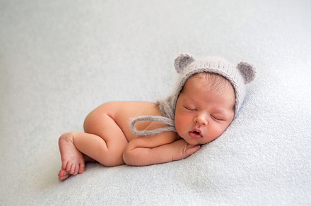 Newborn baby boy naked lies containing baby, newborn, and portrait, a Person Photo by SaulichPhoto