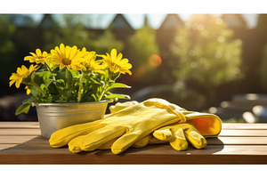 gloves spring gardening tool sun ai, a Nature Photo by pikepicture
