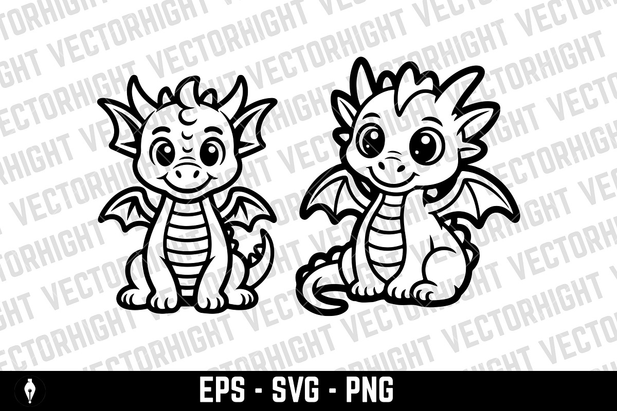 Adorable baby dragon, an Animal Illustration by Vectorhight (Photo 3 of 3)