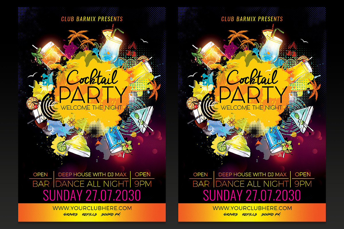 Cocktail Party Night Flyer Template, a Flyer Template by designblends@gmail.com (Photo 1 of 3)
