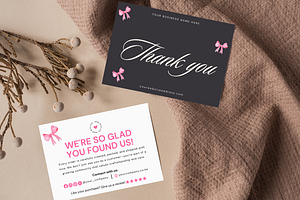 Luxury Coquette Thank You Card, a Card Template by Elegant_Studio44