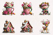 Pink Christmas clipart, a Seasonal Illustration by CreationArt (Thumbnail 3 of 7)