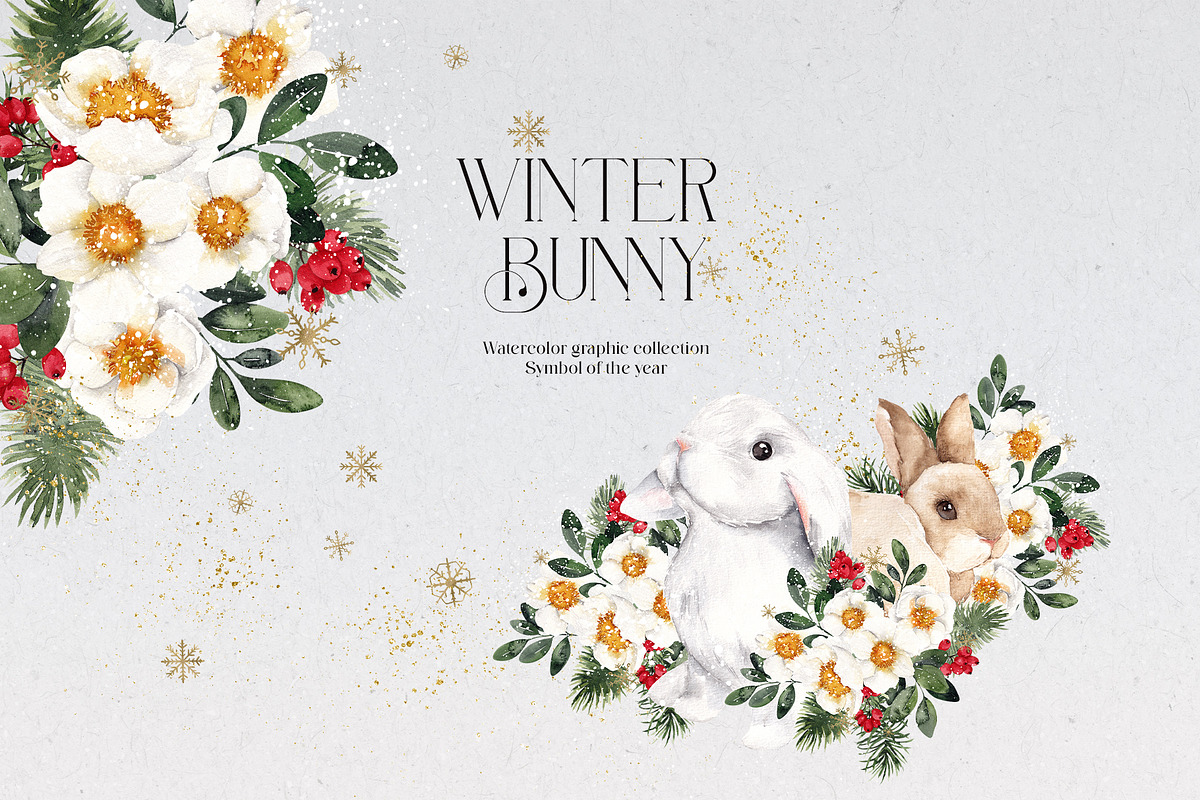 Winter Bunny. Symbol of the year., an Animal Illustration by ma_i_vi (Photo 1 of 11)