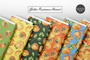 Persimmon Seamless Patterns, a Food Illustration by OlDm_Shop (Thumbnail 3 of 10)