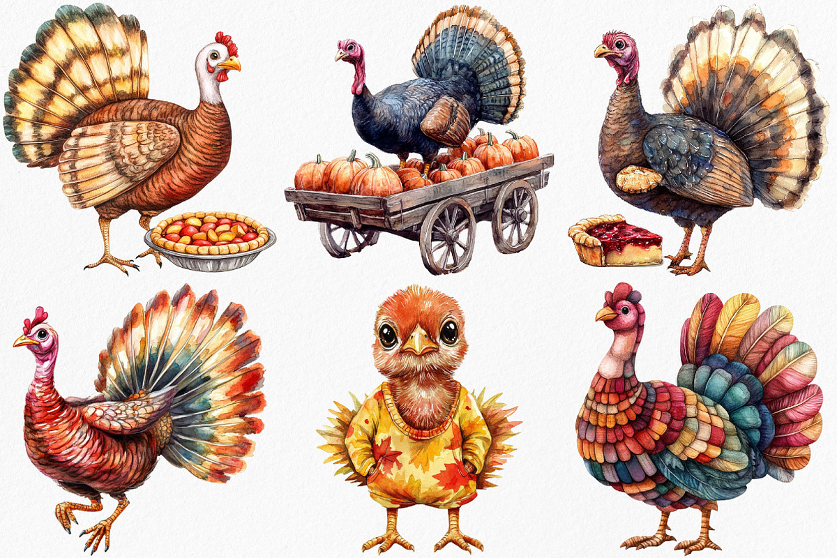 Thanksgiving Turkey Clipart, an Illustration by Canvas Craft (Photo 3 of 8)