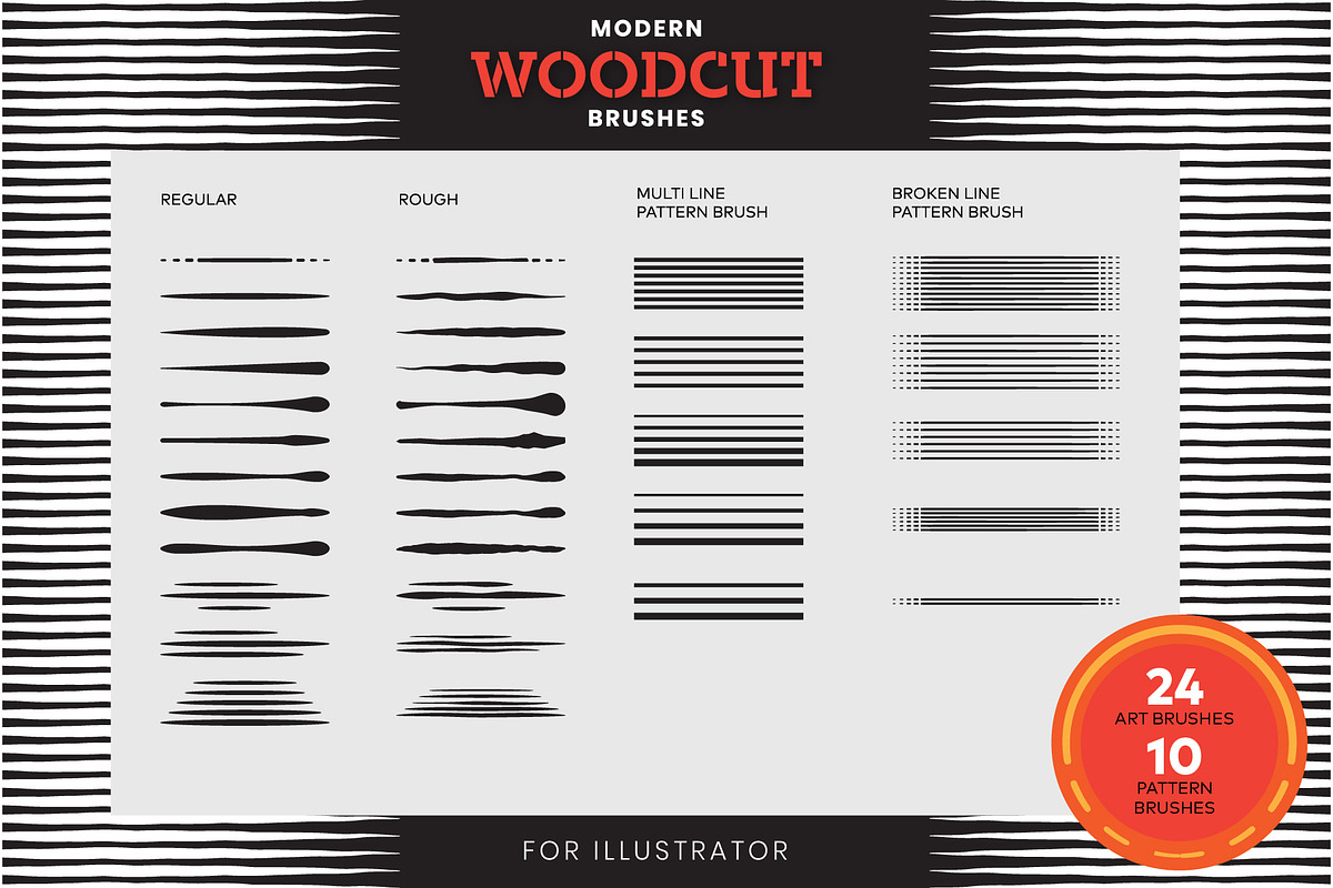 Modern Woodcut Brushes, a Brush Add-On by Super Hello (Photo 2 of 6)