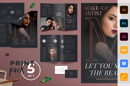 Makeup Artist Print Pack, a Poster Template by TemplatesNow!