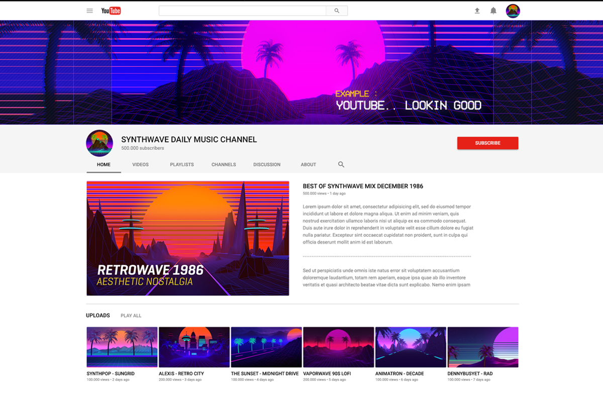 Synthwave Retrowave Background Pack, a Templates & Theme by dennybusyet (Photo 13 of 14)
